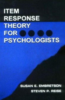 Item Response Theory for Psychologists (Multivariate Applications Book Series)