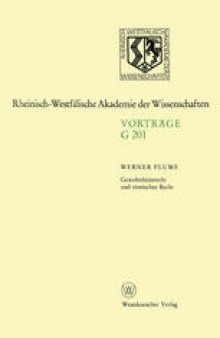 Gewohnheitsrecht und römisches Recht: 198. Sitzung am 13. November 1974 in Düsseldorf
