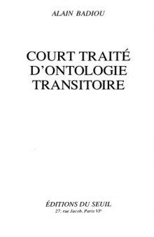 Court traité d'ontologie transitoire