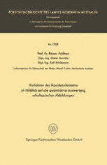 Verfahren der Äquidensitometrie im Hinblick auf die quantitative Auswertung schalloptischer Abbildungen