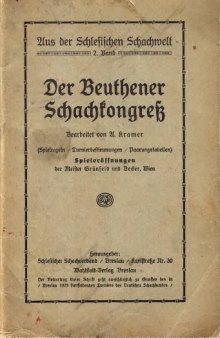 Adolf Kramer - Der Beuthener Schachkongress 1923
