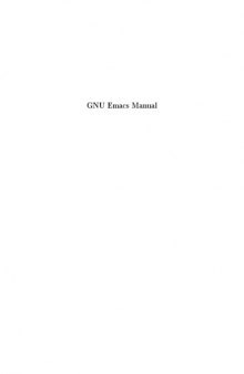 Gnu Emacs Manual: For Version 23.2