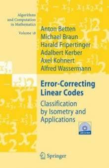 Error-Correcting Linear Codes: Classification by Isometry and Applications (Algorithms and Computation in Mathematics)