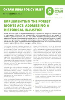 Implementing the Forest Rights Act: Addressing a Historical Injustice