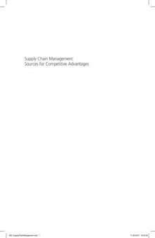 Supply Chain Management - Sources for Competitive Advantages  