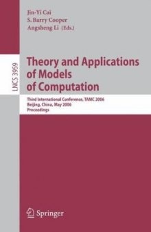 Theory and Applications of Models of Computation: Third International Conference, TAMC 2006, Beijing, China, May 15-20, 2006. Proceedings
