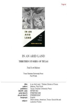 In an arid land: thirteen stories of Texas