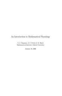 An Introduction to Mathematical Physiology