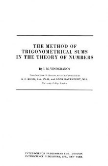 Method of Trigonometrical Sums in the Theory of Numbers