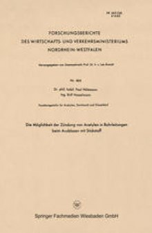 Die Möglichkeit der Zündung von Acetylen in Rohrleitungen beim Ausblasen mit Stickstoff