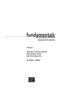 Fundamentals of College Physics, Vol. 1, 5th Updated Edition