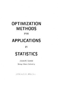 Optimization Methods for Applications in Statistics 