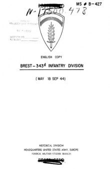 Brest-- 343rd Infantry Division (May-18 Sep 44)