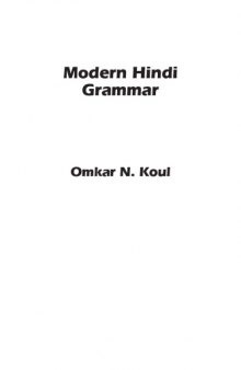 Modern Hindi grammar