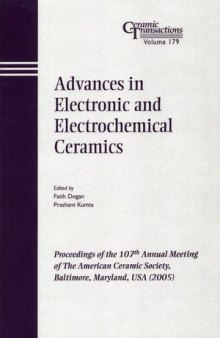 Advances in Electronic and Electrochemical Ceramics, Volume 179