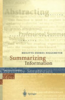 Summarizing Information: Including CD-ROM “SimSum”, Simulation of Summarizing, for Macintosh and Windows