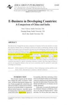 E-Business in Developing Countries: A Comparison of China and India