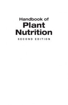 Handbook of plant nutrition