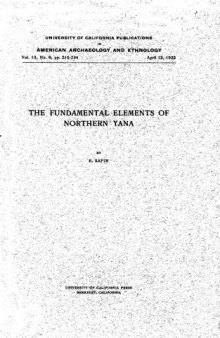 The fundamental elements of Northern Yana