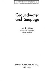 Groundwater and Seepage