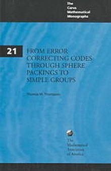 From error-correcting codes through sphere packings to simple groups