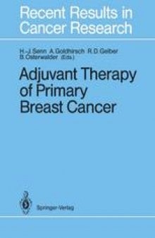 Adjuvant Therapy of Primary Breast Cancer