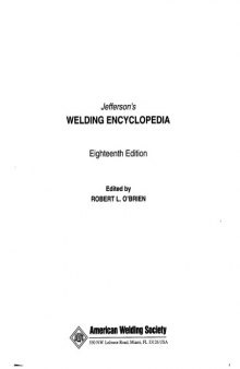 jefferson's welding encylopedia, 18th edition obrien