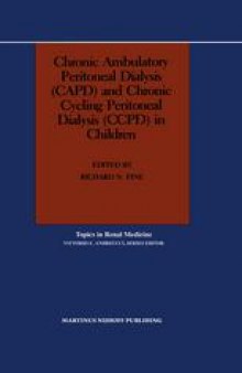 Chronic Ambulatory Peritoneal Dialysis (CAPD) and Chronic Cycling Peritoneal Dialysis (CCPD) in Children