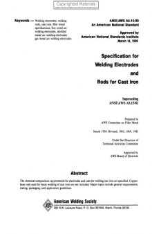 Specification for welding electrodes and rods for cast iron