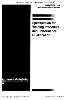 Standard for Welding Procedure and Performance Qualification