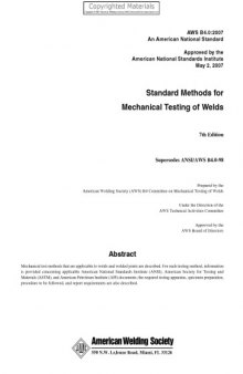 Standard methods for mechanical testing of welds