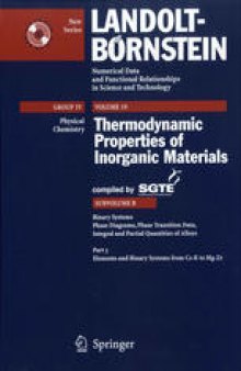 Binary systems. Part 3: Binary Systems from Cs-K to Mg-Zr: Phase Diagrams, Phase Transition Data, Integral and Partial Quantities of Alloys