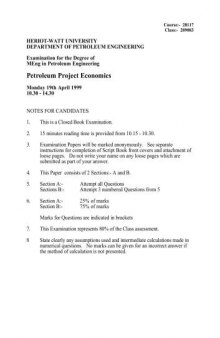 Petroleum Project Economics