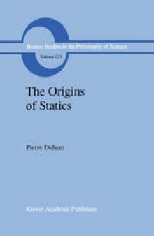 The Origins of Statics: The Sources of Physical Theory