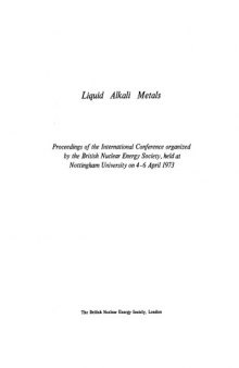 Liquid Alkali Metals: Conference Proceedings