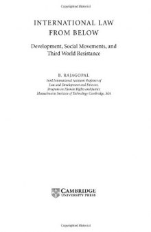 International Law from Below: Development, Social Movements and Third World Resistance