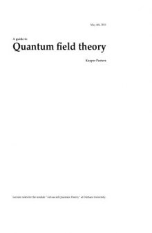A guide to quantum field theory