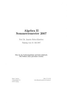 Algebra II Sommersemester 2007