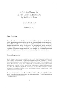 A solution manual for A first course in probability