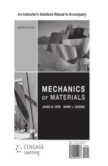 An Instructor’s Solutions Manual to Accompany Mechanics of Materials  