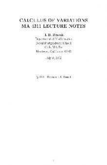 Calculus of Variations & Solution Manual