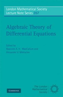 Algebraic theory of differential equations