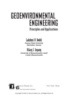 Geoenvironmental Engineering: Principles and Applications (Books in Soils, Plants & the E)