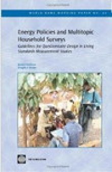 Energy Policies and Multitopic Household Surveys: Guidelines for Questionnaire Design in Living Standards Measurement Studies