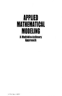 Applied Mathematical Modeling A Multidiscipinary Approach