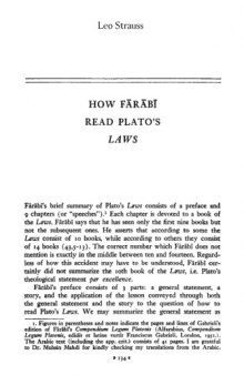 How Farabi Read Plato's Laws