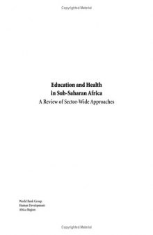 Education and Health in Sub-Saharan Africa: A Review of Sector-Wide Approaches (Africa Region Human Development Series)