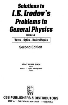 Solutions to I.E. Irodov's problems in general physics. Volume 2, Waves, optics, modern physics