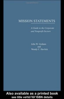 Mission Statements: A Guide to the Corporate and Nonprofit Sectors 