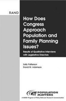 How does Congress approach population and family planning issues?: results of qualitative interviews with legislative directors